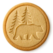 Forest Bear with Pine Trees Cookie Cutter & Stamp 4x4" for Baking Fondant Clay