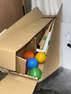 L.L. Bean Sportcraft 6-Player Croquet Set Heavy Wood Mallets Balls Wickets New - Image 1 of 4