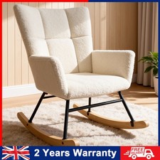Rocking Chair with Velvet Cushion Comfortable Lounge Armchair for Living Room