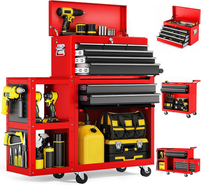 8-Drawer Rolling Tool Chest, Assembled Metal Tool Storage Cabinet with Wheels, L