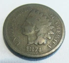 Nice Semi Key 1874 Indian Head Penny Cent Good G Natural Toning Free Shipping