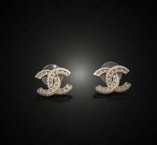CHANEL CC Logo Crystal Earring A86504 150312567