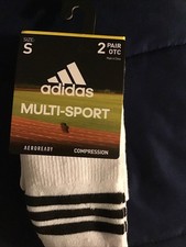 Adidas Unisex Multi-Sport OTC Socks 2 Pair Size Small 13c-4y Free   