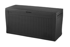 Baule Portaoggetti Multiuso Confy Grafite con Ruote 270 Litri 117 x 45 x 57 cm