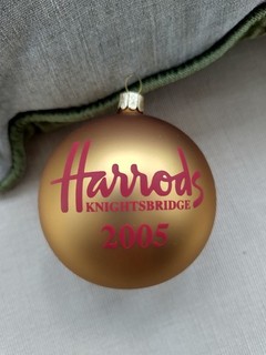 Harrods Gold Vintage Christmas Bauble 2005 ottime condizioni