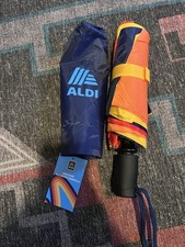 Aldi Gear Capsule Collection 2023 Blue Auto Compact Umbrella Brand New