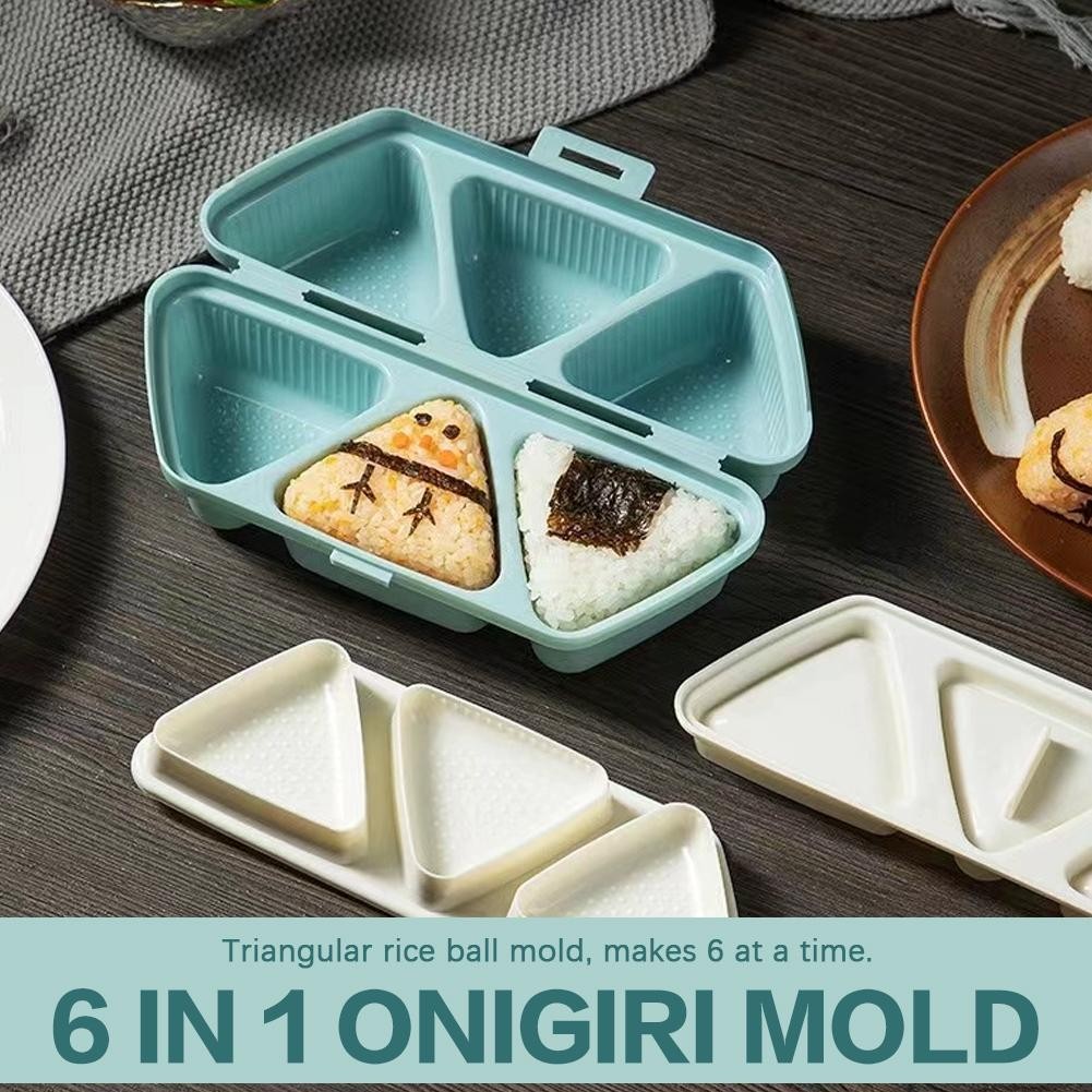 2-in-1 Onigiri Maker Bento Box, Triangle Rice Ball Mold, LunchContainer N9X8