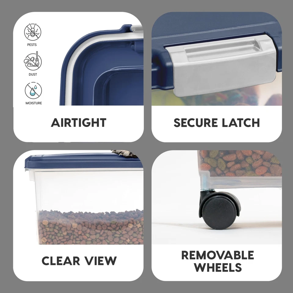 EUA 30 libras e 11 libras combo recipiente hermético de armazenamento de alimentos para cães, tratamento empilhável... - Imagem 4 de 4