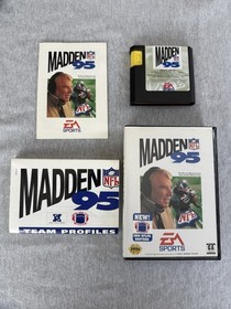 Sega Genesis Model 1 w/2 Controllers, Madden 95 CIB & NHL 93. Tested & Working