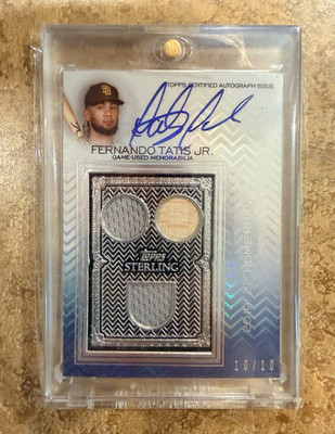 Topps 2021 Sterling Sterling Swings Fernando Tatís Jr Auto Relic 10/10