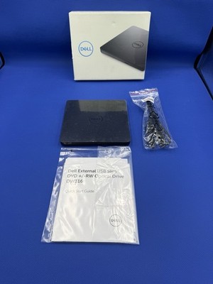 Dell - USB Slim DVD+/- RW Drive - Plug and Play - DW316 - Black