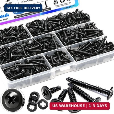 mxuteuk 230PCS #8 Self Tapping Screws for Metal,410 Stainless Steel Self Drillin