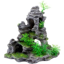 Aquarium Mountain View Stone Ornament, Artificial Mountain Hill View Stone Ro...