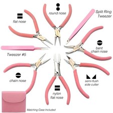 Fashion Color Plier Set and Leather Clutch Pink Bubble Gum