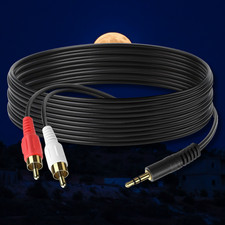 6ft 1/8" 3.5mm AUX Stereo to 2 RCA Male Audio Y Cable Adapter Cord MP3 iPod