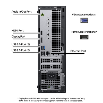 Dell Windows 11 Desktop PC i7 9th, up to 32GB RAM, 2TB NVMe SSD