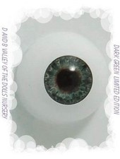 REBORN DOLL Half Round Dark Green 20 mm L.E.Optic Grade  REBORN DOLL SUPPLIES