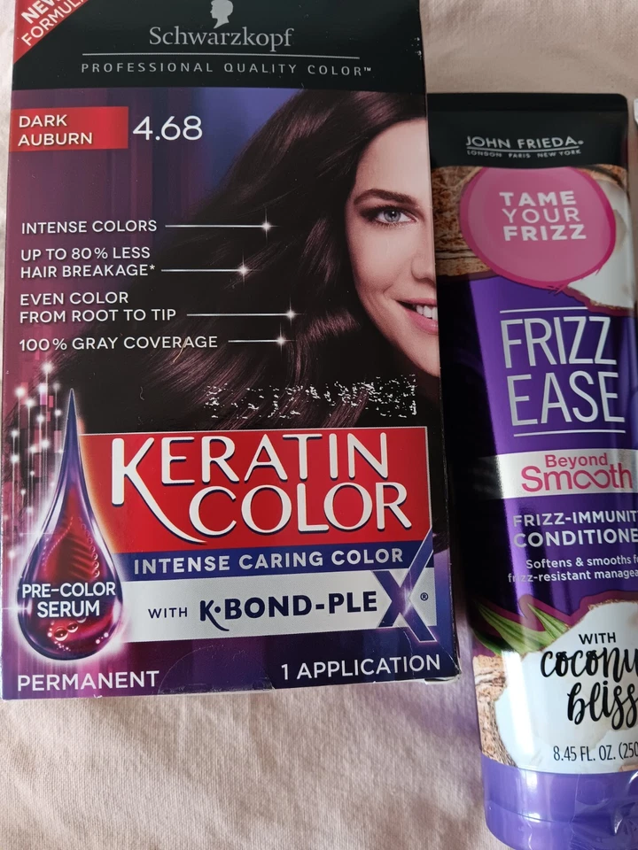 Schwarzkopf Keratin Color Auburn John Frieda Frizz Ease Champú Acondicionador Lote Foto 2 de 4