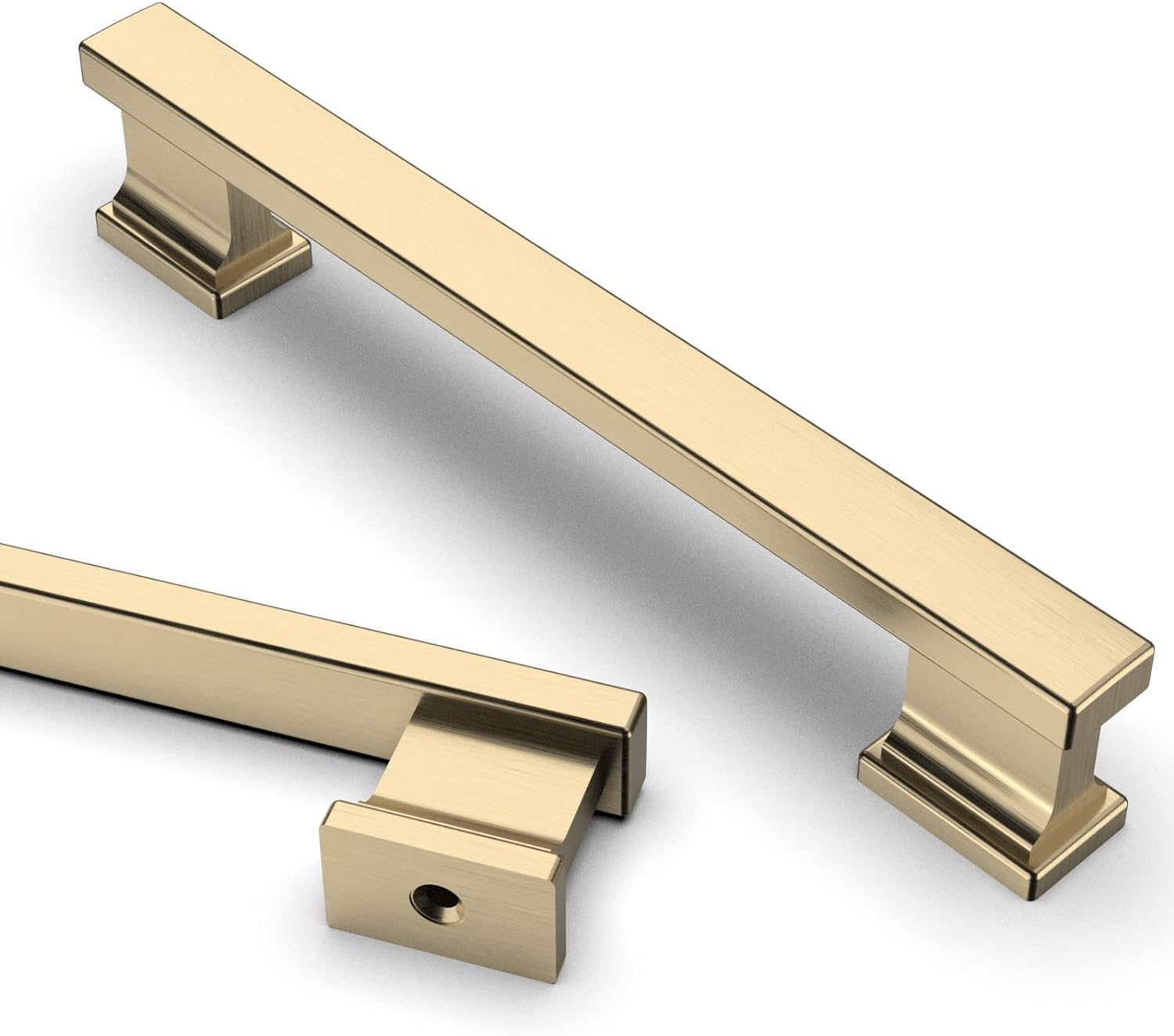 10 Pack 5 Inch(128Mm) Brushed Brass Kitchen Cabinet Handles, Cabinet Pulls Kitch
