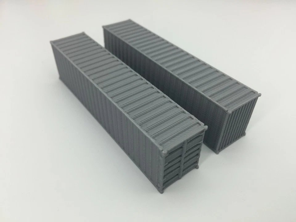 NEW (2) 40' Shipping Containers - Z Scale 1:220 - GRAY - ALL COLORS AVAILABLE! - Image 2 of 4