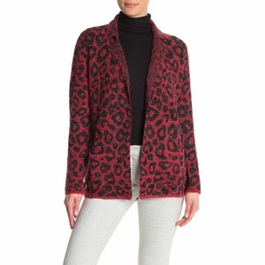 leopard open front cardigan