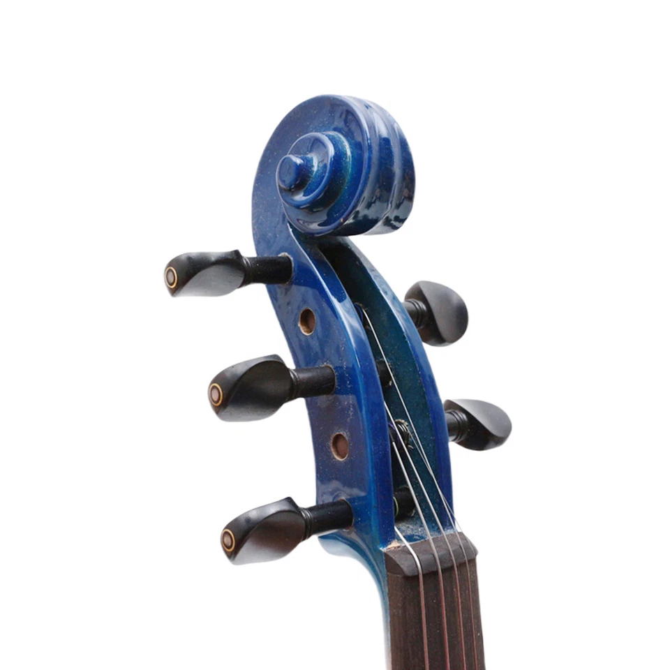 5 String 4/4 Blue Electric Violin Professional Silent Practice Violin Elegant - Image 4 of 4