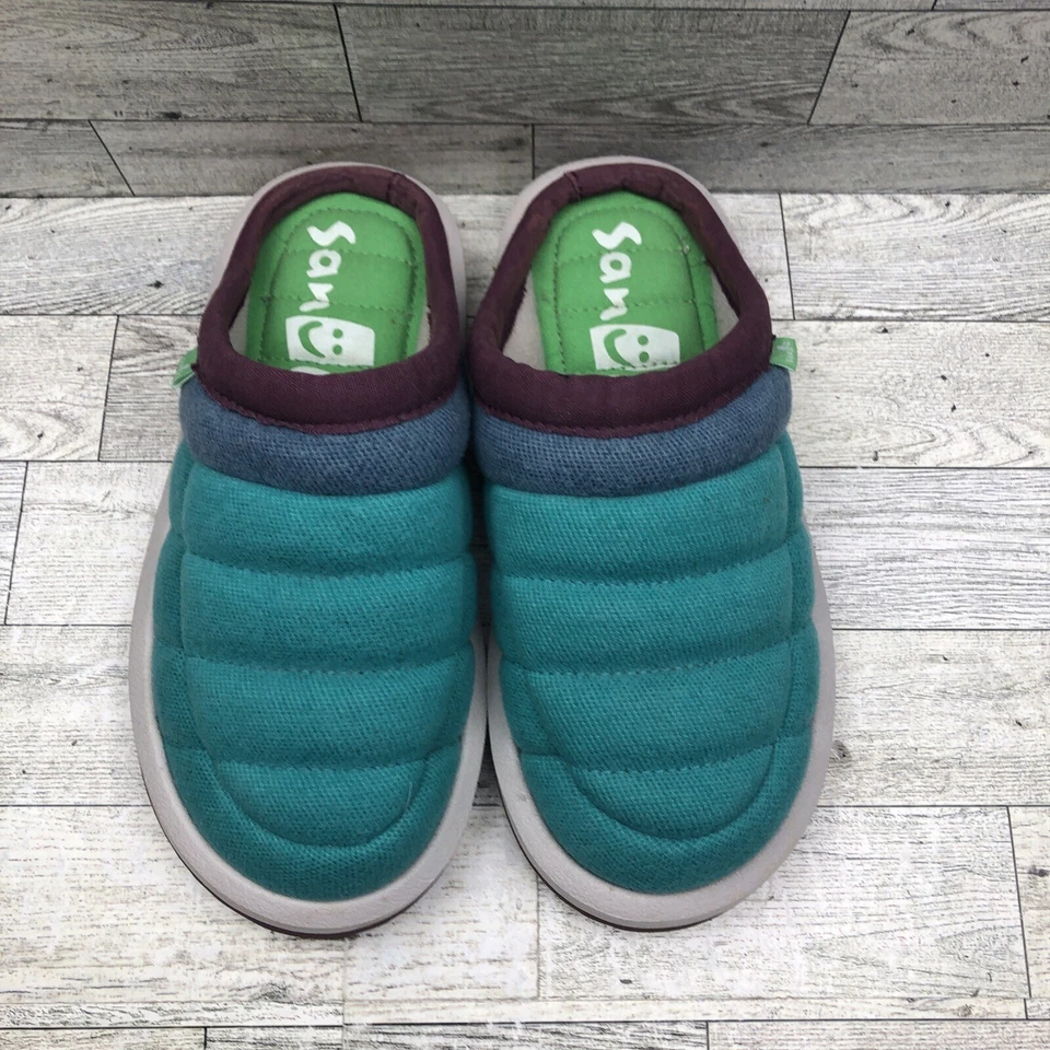 Mocasín sin cordones Sanuk Puff N Chill Ombre cómodo para mujer talla 5 azul verde azulado Foto 3 de 4