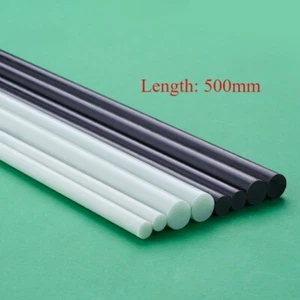 2PC fiberglass rod plastic rod solid black/white length 500mm OD2mm-16mm
