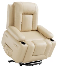Oversized Faux Leather Power Lift Recliner Chair for Elderly Heat and Massage