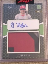 GAVIN KILEN 2021 Leaf Perfect Game Jersey Patch Autograph #16/19 TENN SF GIANTS