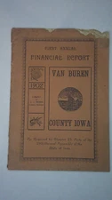 first financial report ever Van Buren County Iowa 1902 booklet see photos   Z119