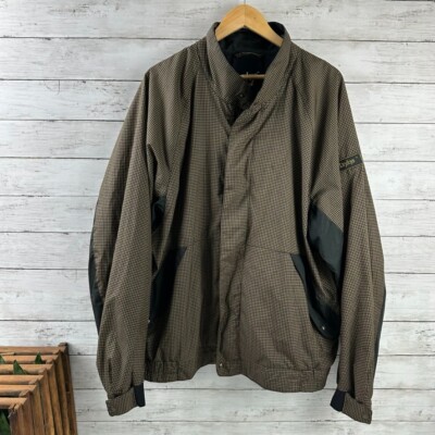 DryJoys By FootJoy Windbreaker Jacket Mens XL Full Zip Houndstooth Golf Outdoor