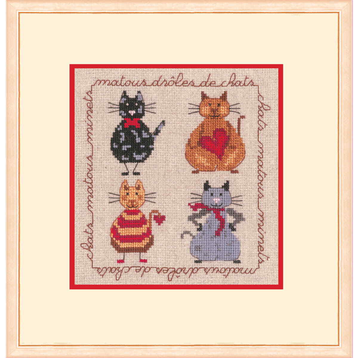 Le Bonheur des Dames counted cross stitch kit ""Miniature Cat Collection"", 12,5x1