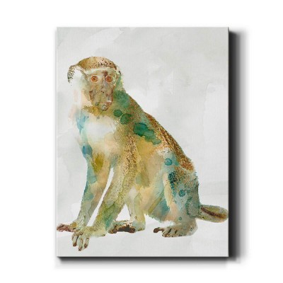 African Colors Monkey Wall Art, Premium Gallery Wrapped Canvas Decor, Ready t...