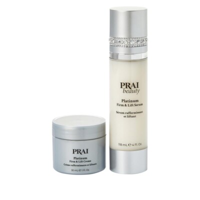 PRAI Beauty Platinum Firm & Lift Serum & Creme Gift Set, New & Sealed
