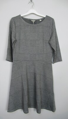 New Womens Jack Wills Grey Check Fit Flare Jersey Dress size
