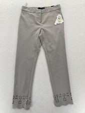 Amanda Chelsea Ankle Pants Women's 4 Gray Stretch Fabric Slim Leg Low Rise NWT