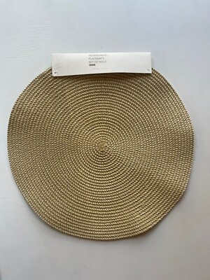 NWT ZARA HOME PLACEMATS (2) Round Paper Natural 38cm , 15 