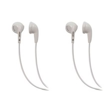 Lot of 2 Maxell EB-95 White Lightweight Stereo Earbuds, 190599
