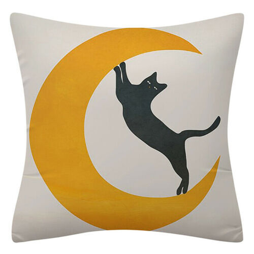 18x18 Inch Cat Print Pillow Cover - Two-Sided Abstract Decorative Cushion Case (Zipper Closure)