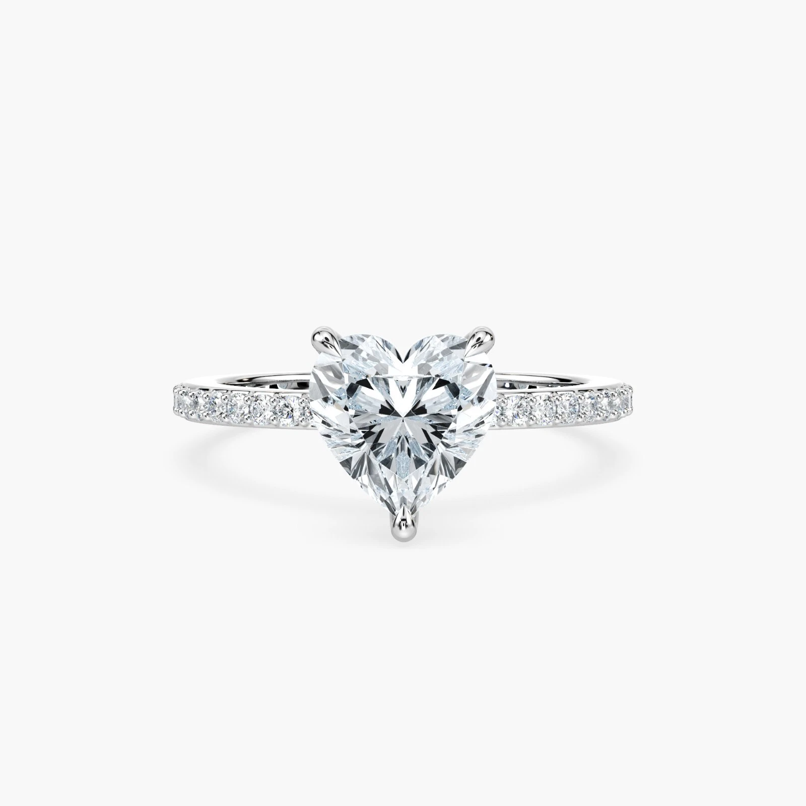 Igi 2.22 ct tcw heart shape lab created diamond engagement ring f vs white gold image-1