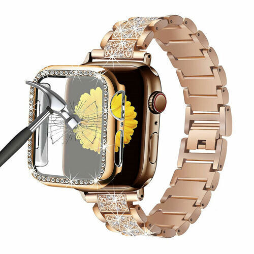 Crystal Bling Band Case iWatch Strap For Apple Watch Series 8 7 SE 6 5 3 41 45mm - Picture 29 of 32