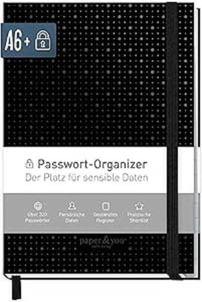 HäFft Verlag Passwort - Organizer Passwort Mangager Klein A6 - Black Edition-image