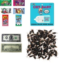 PRANKS GAG GIFT 30 Fake Lottery Tickets-1 Cry Baby-25 Millions-20 Fake Cockroach