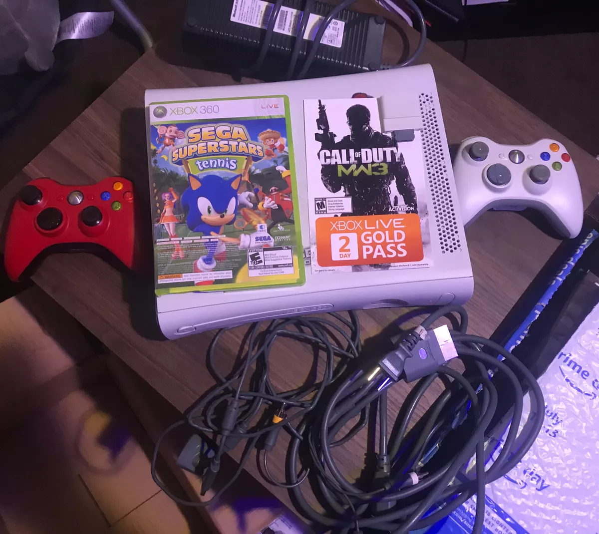 xbox 360 console 2 Controllers 2 Games