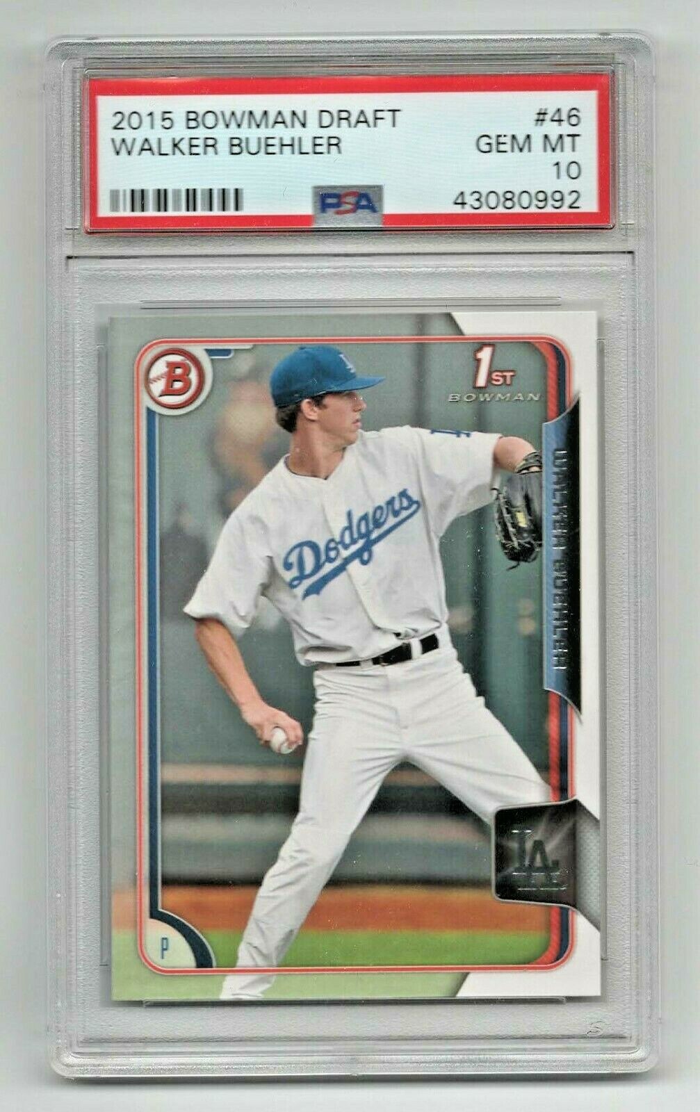 2015 Bowman Draft * 1st Rookie Card * Walker Buehler * #46 * PSA 10