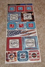 Creative Imaginations Scrapperware Sticker Sheet ~ Americana