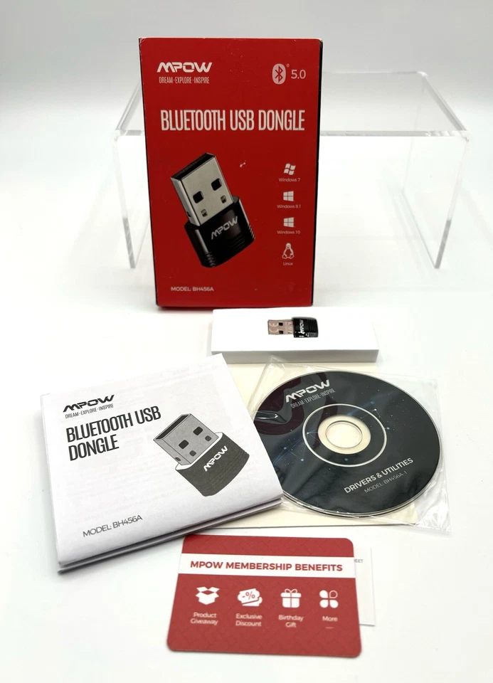 MPOW Bluetooth 5.0 USB Dongle Adapter - Keyboard/Mouse/Headphones/PC/Printer etc - Image 2 of 3