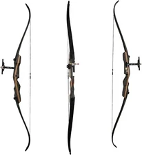 PMZ Archery 67.5" Recurve Bow Set 25–55lbs Takedown Traditional Bow for Hunting