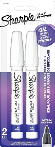 Sharpie Farbmarker auf Ölbasis, mittlere Spitze, weiß - 2er-Pack... - Bild 2 von 3